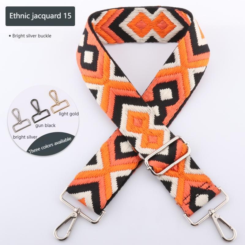 Ethnic Style Jacquard Wide Bag Strap