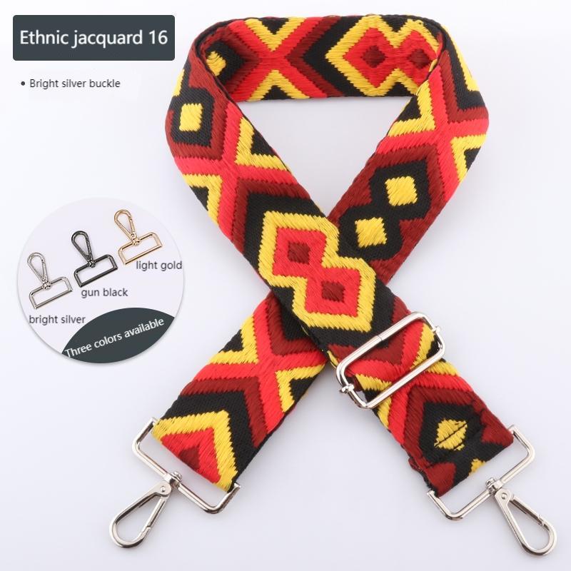 Ethnic Style Jacquard Wide Bag Strap