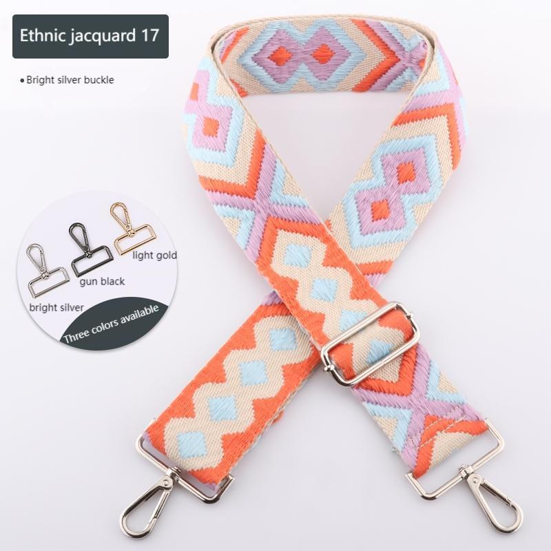Ethnic Style Jacquard Wide Bag Strap