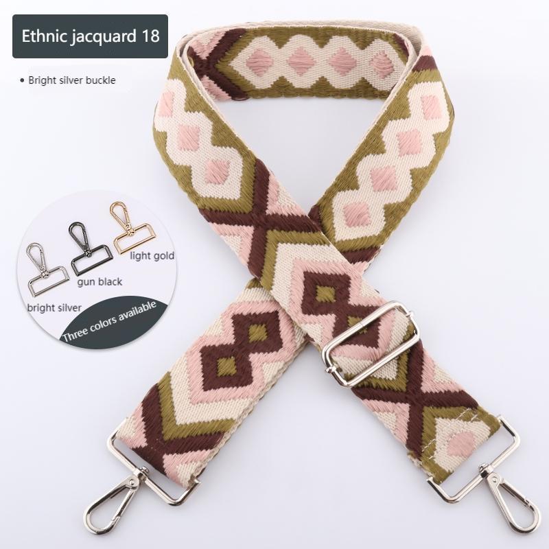 Ethnic Style Jacquard Wide Bag Strap