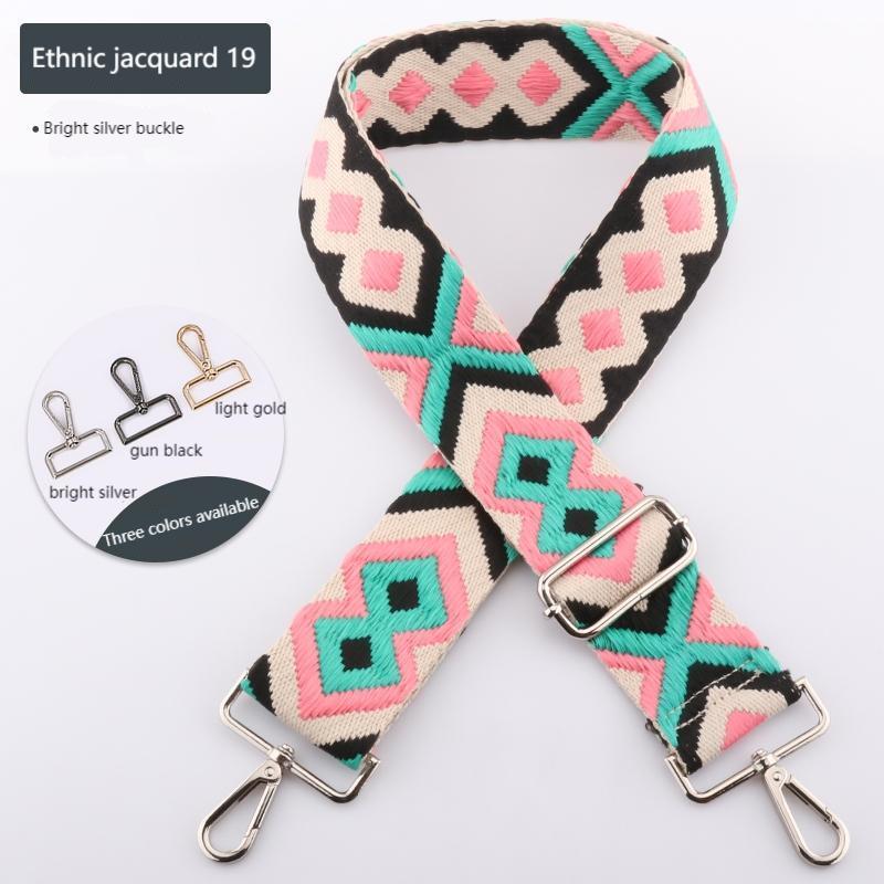 Ethnic Style Jacquard Wide Bag Strap