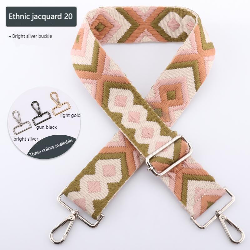 Ethnic Style Jacquard Wide Bag Strap