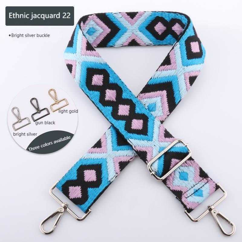 Ethnic Style Jacquard Wide Bag Strap