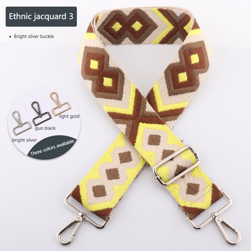 Ethnic Style Jacquard Wide Bag Strap