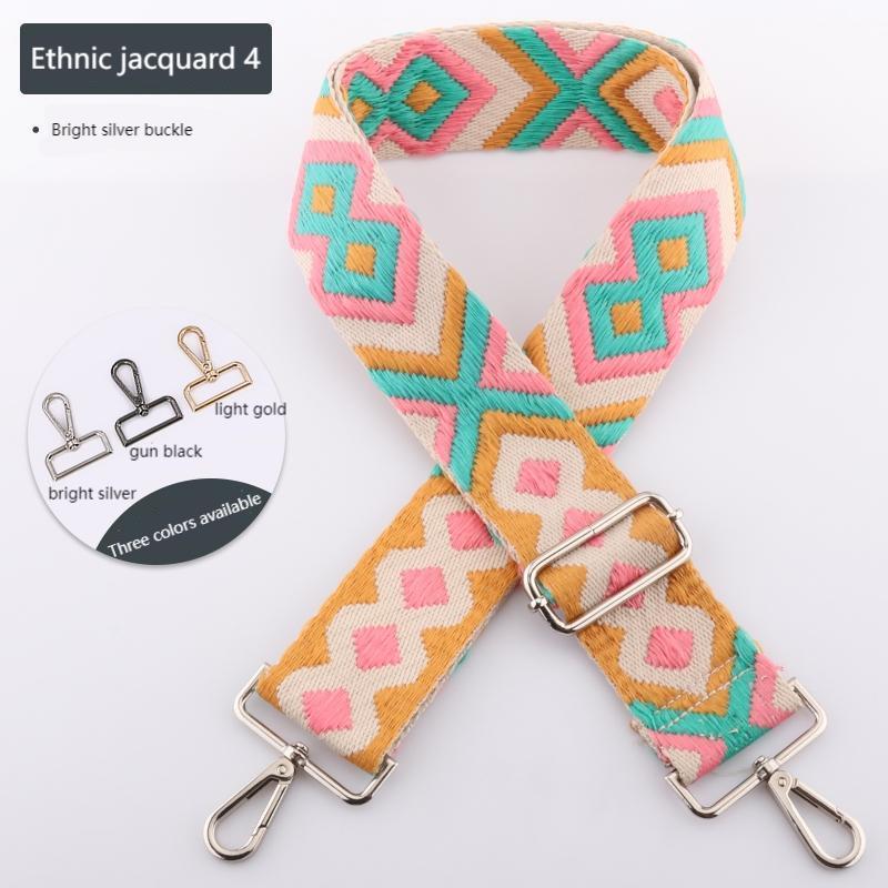Ethnic Style Jacquard Wide Bag Strap