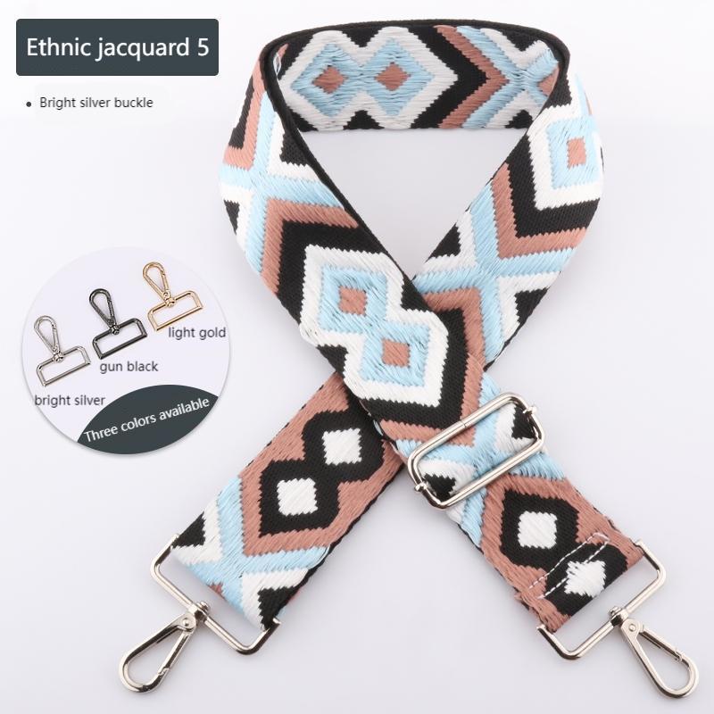 Ethnic Style Jacquard Wide Bag Strap