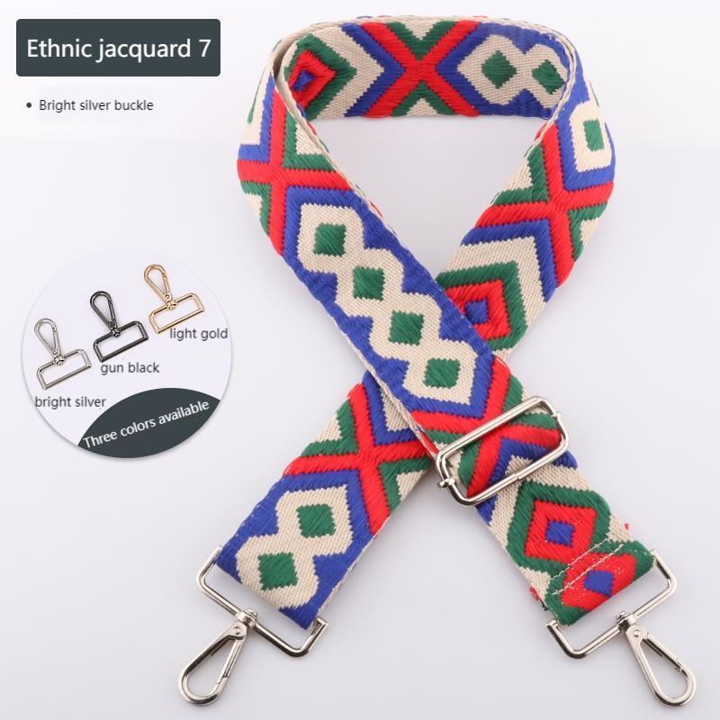 Ethnic Style Jacquard Wide Bag Strap