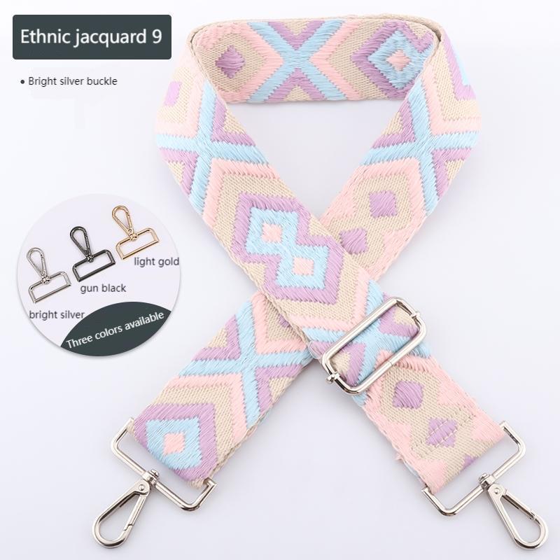 Ethnic Style Jacquard Wide Bag Strap