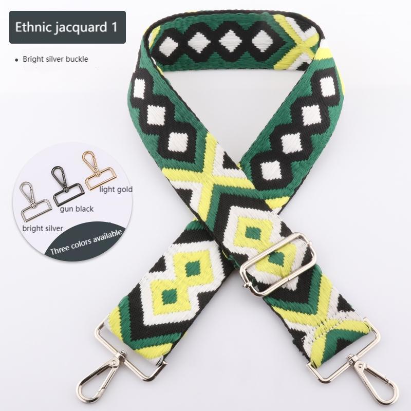 Ethnic Style Jacquard Wide Bag Strap