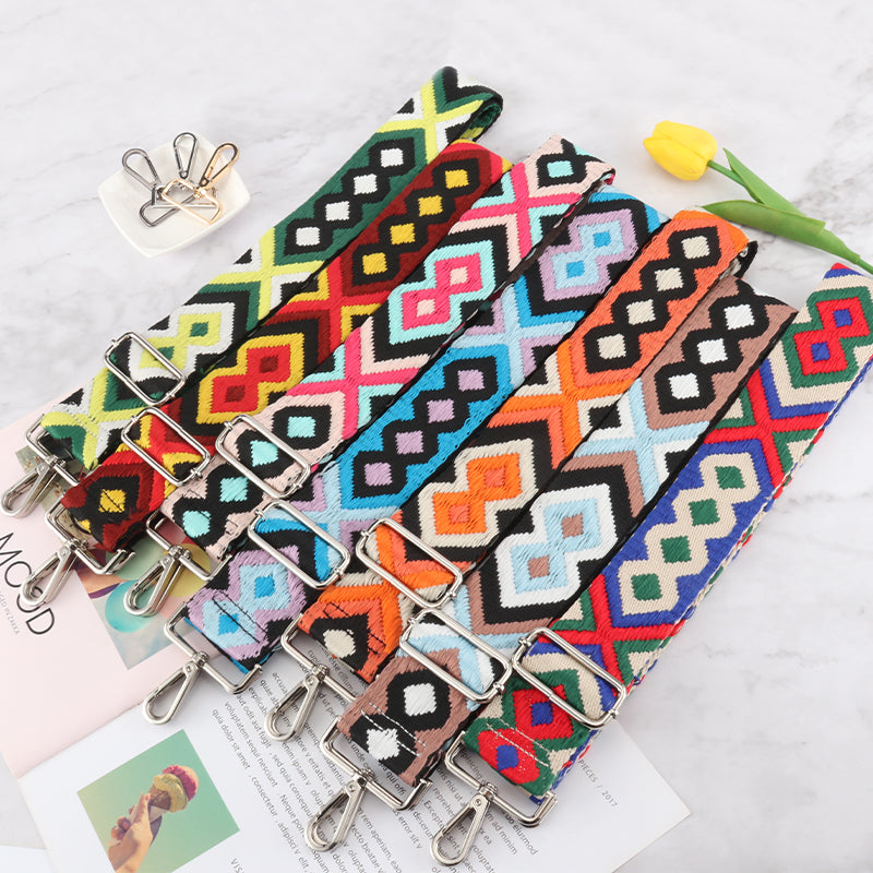 Ethnic Style Jacquard Wide Bag Strap