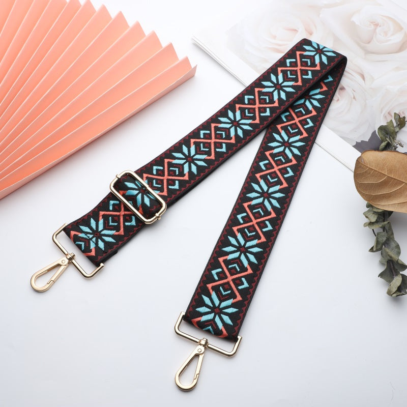 White Edge Red and Blue Diamond Wide Bag Strap