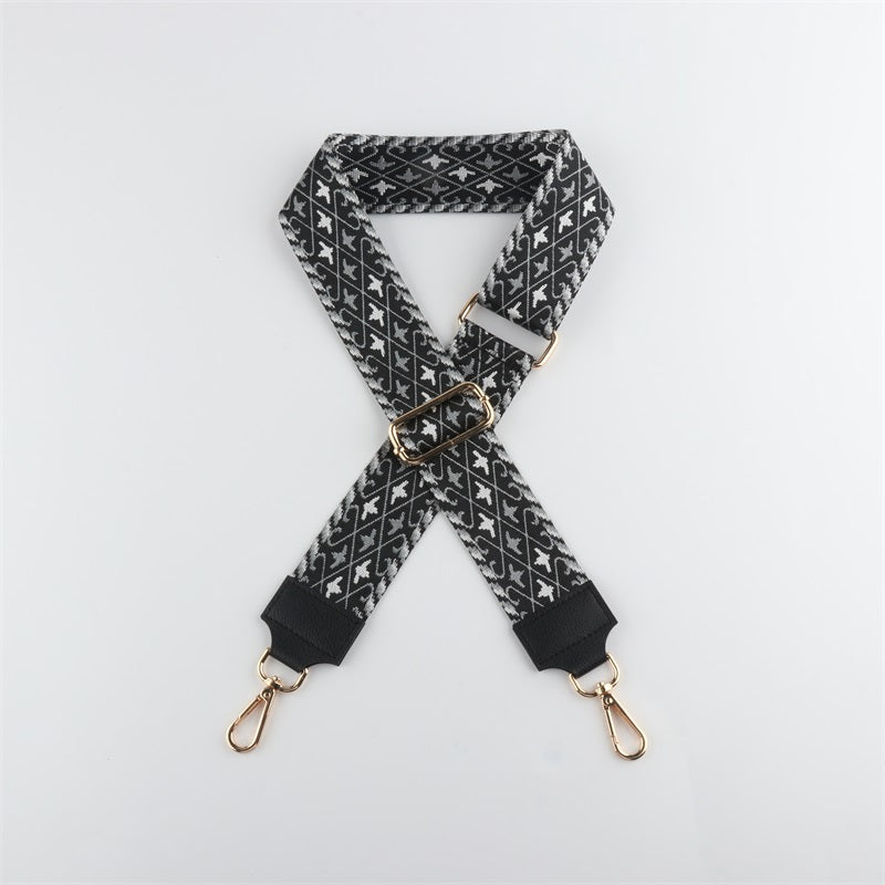 Black Style Bag Strap with Leather Head