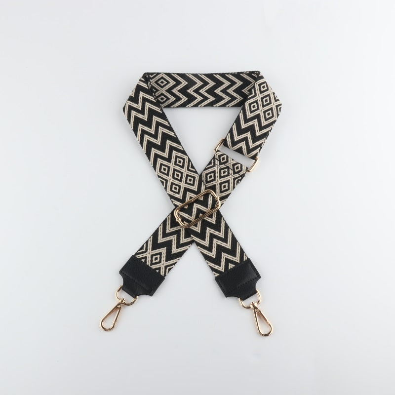 Black Style Bag Strap with Leather Head