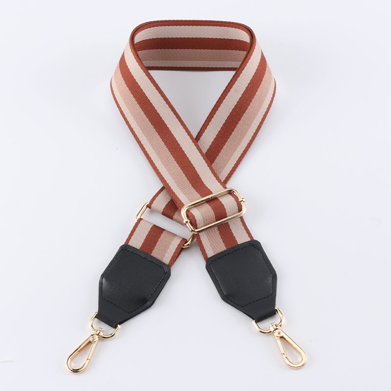 Contrast Color Wide Bag Strap with Leather Head