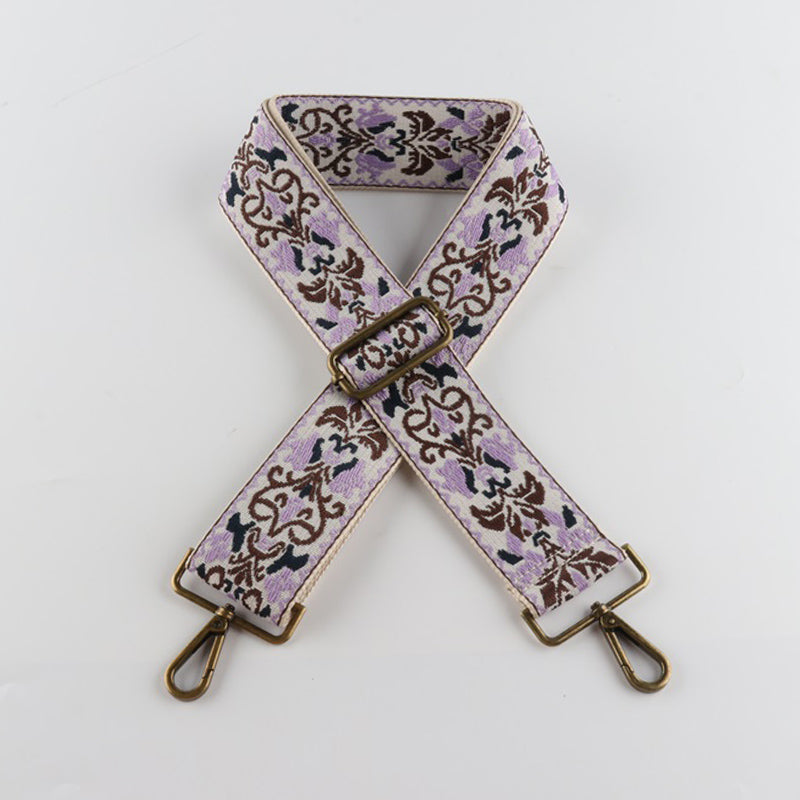 Ethnic Retro Jacquard Bronze Buckle Wide Shoulder Straps