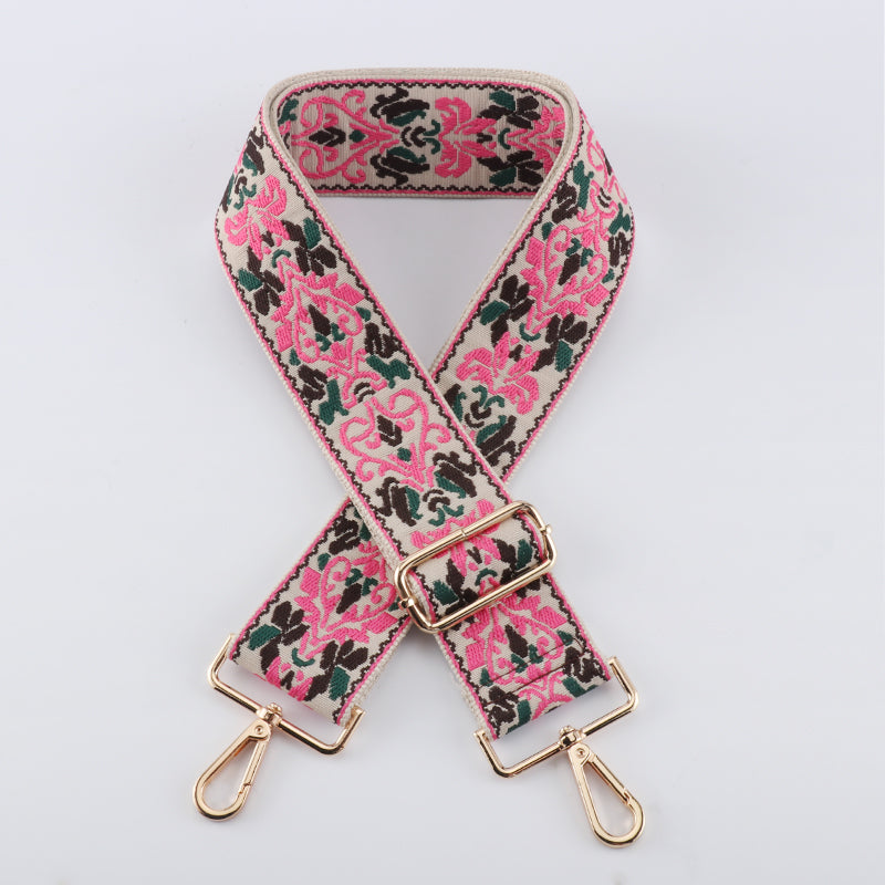 Retro Jacquard Wide Bag Shoulder Strap