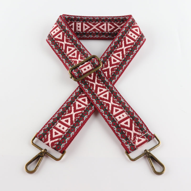 Various Geometric Patterns Bronze Buckle Wide Shoulder Straps
