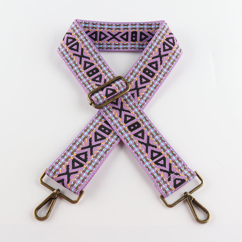 Various Geometric Patterns Bronze Buckle Wide Shoulder Straps