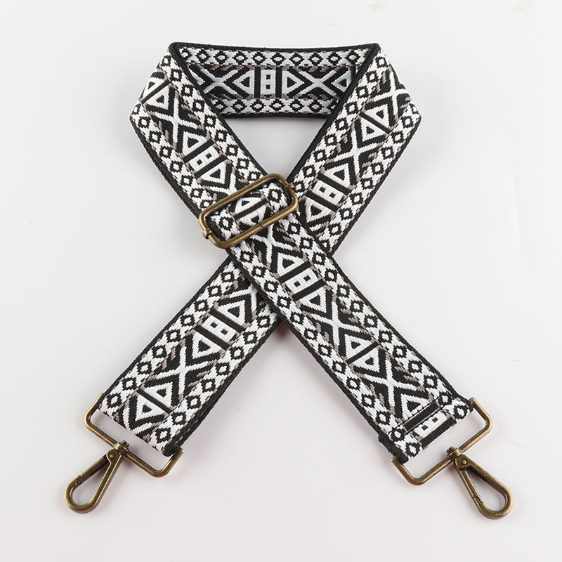 Various Geometric Patterns Bronze Buckle Wide Shoulder Straps