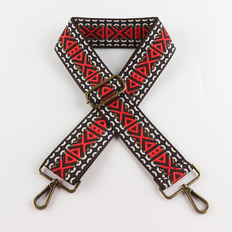 Various Geometric Patterns Bronze Buckle Wide Shoulder Straps