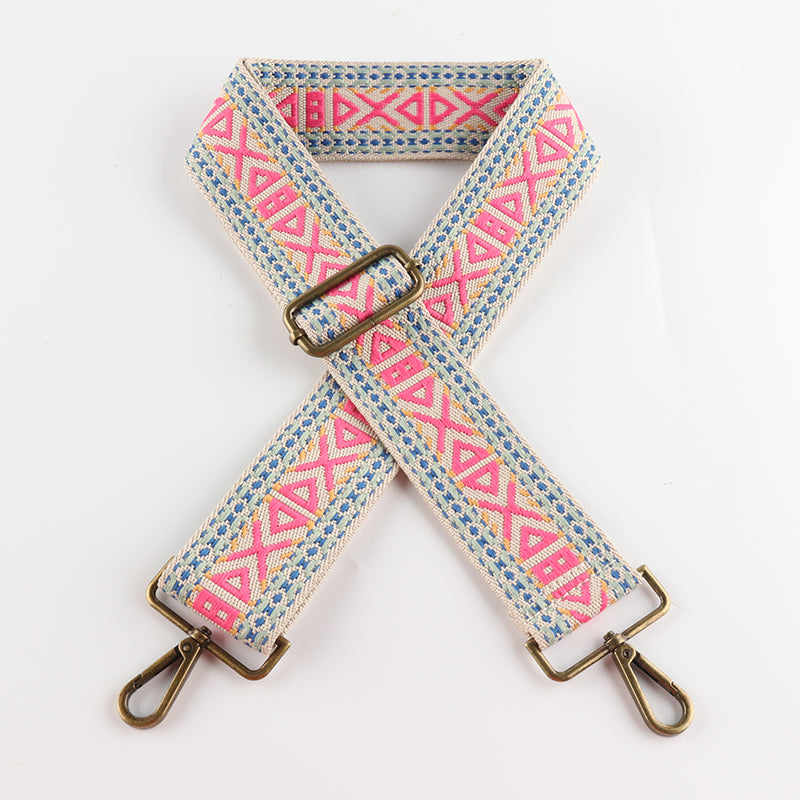 Various Geometric Patterns Bronze Buckle Wide Shoulder Straps