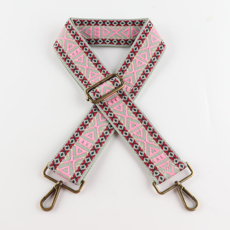 Various Geometric Patterns Bronze Buckle Wide Shoulder Straps