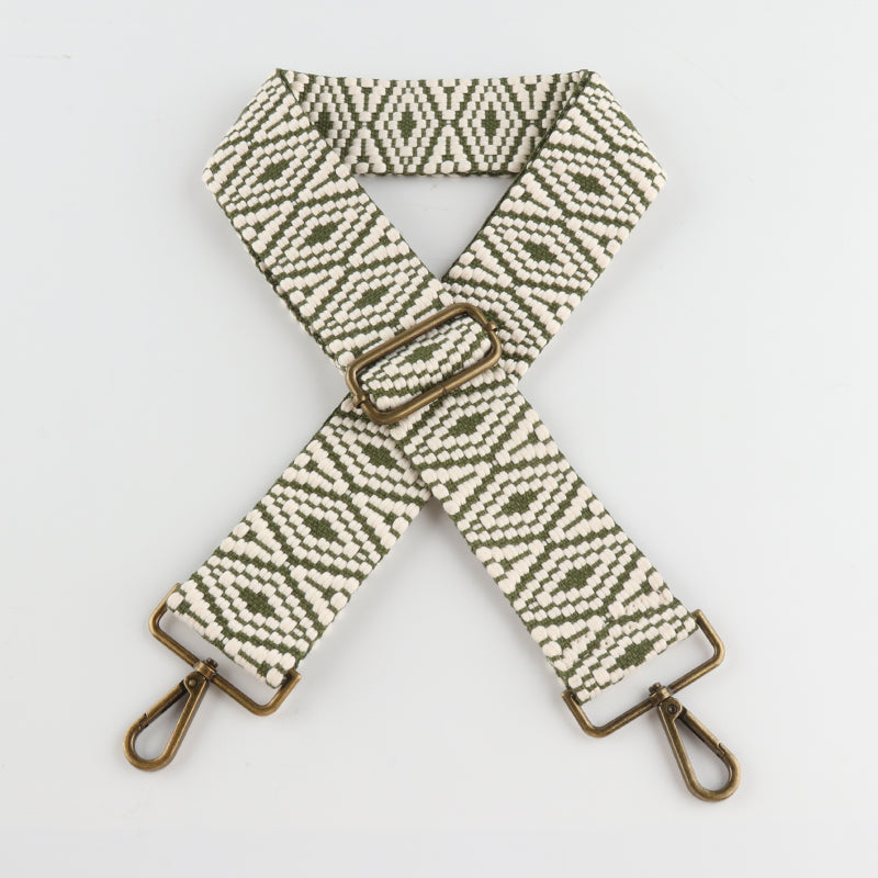 Triangle Rhombus Symmetrical Bronze Buckle Wide Shoulder Straps