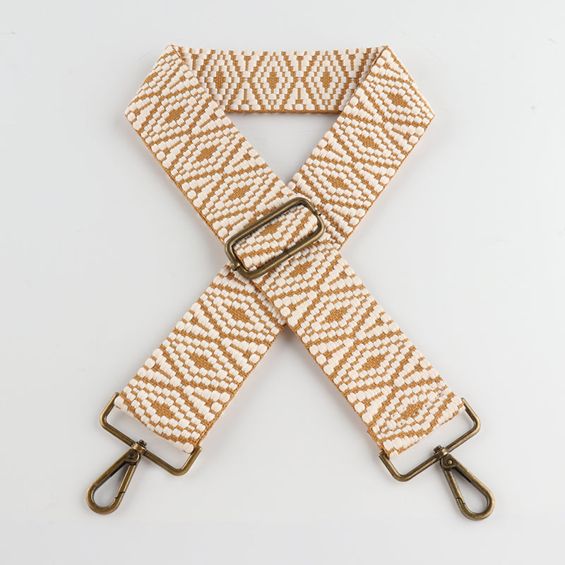 Triangle Rhombus Symmetrical Bronze Buckle Wide Shoulder Straps