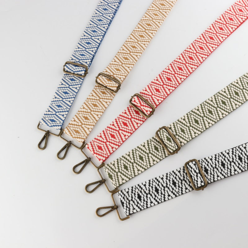 Triangle Rhombus Symmetrical Bronze Buckle Wide Shoulder Straps