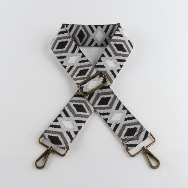 Bold Diamond Pattern Bronze Buckle Wide Shoulder Straps