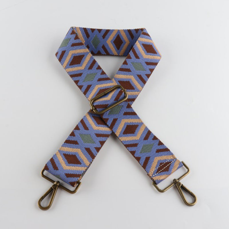 Bold Diamond Pattern Bronze Buckle Wide Shoulder Straps