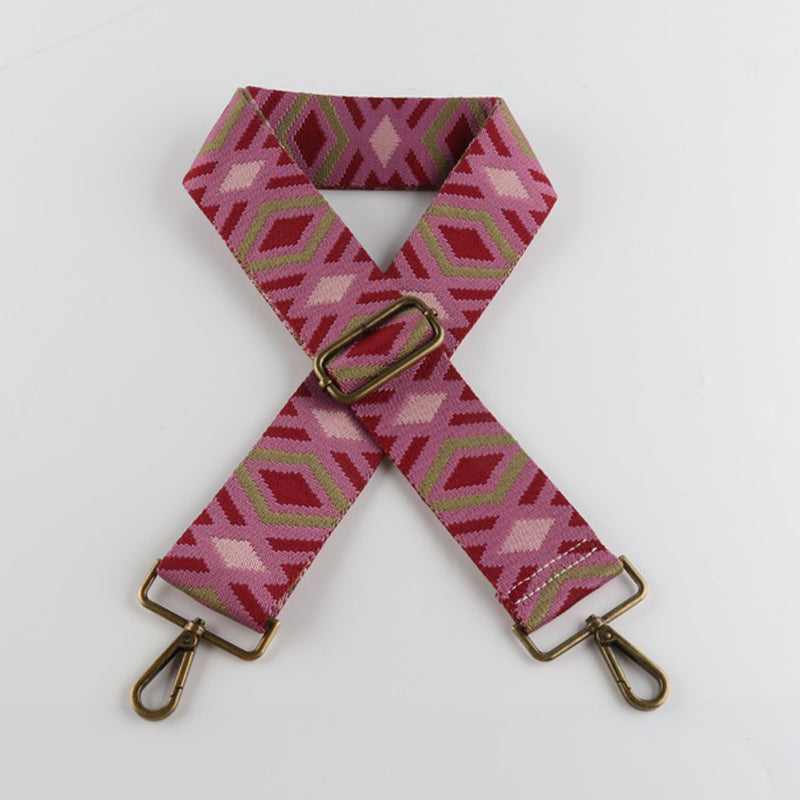 Bold Diamond Pattern Bronze Buckle Wide Shoulder Straps