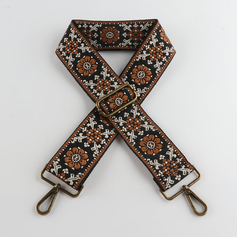 Rhombus Geometric Collision Elements Bronze Buckle Wide Shoulder Straps