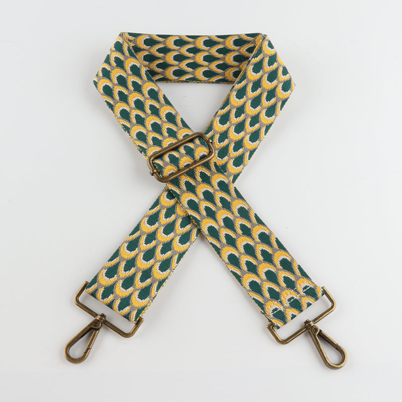 Fish Scale Pattern Bronze Buckle Wide Shoulder Straps