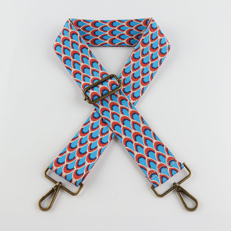 Fish Scale Pattern Bronze Buckle Wide Shoulder Straps