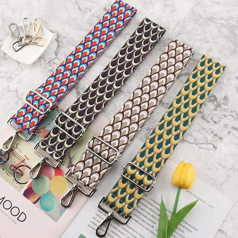 Fish Scale Pattern Wide Bag Strap
