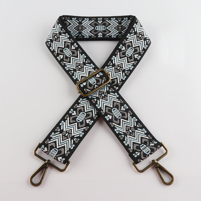 Butterfly Pattern Wavy Lines Bronze Buckle Wide Shoulder Straps