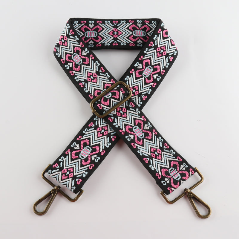 Butterfly Pattern Wavy Lines Bronze Buckle Wide Shoulder Straps