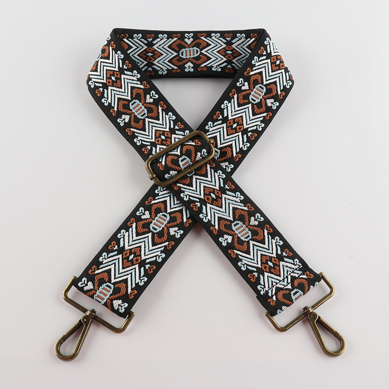 Butterfly Pattern Wavy Lines Bronze Buckle Wide Shoulder Straps