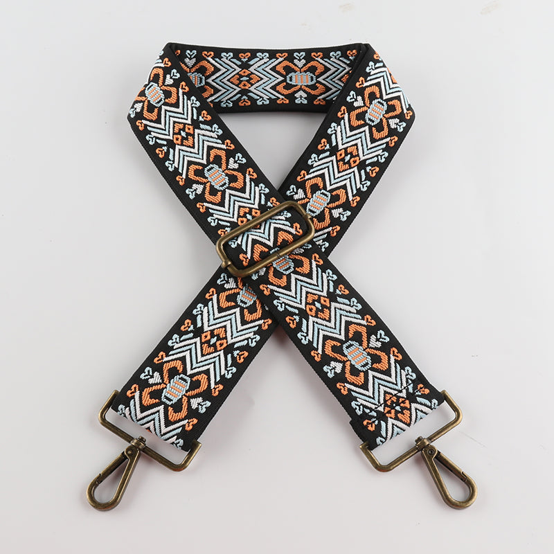 Butterfly Pattern Wavy Lines Bronze Buckle Wide Shoulder Straps