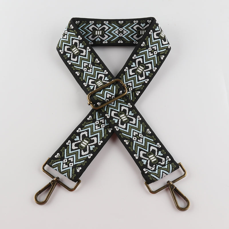Butterfly Pattern Wavy Lines Bronze Buckle Wide Shoulder Straps