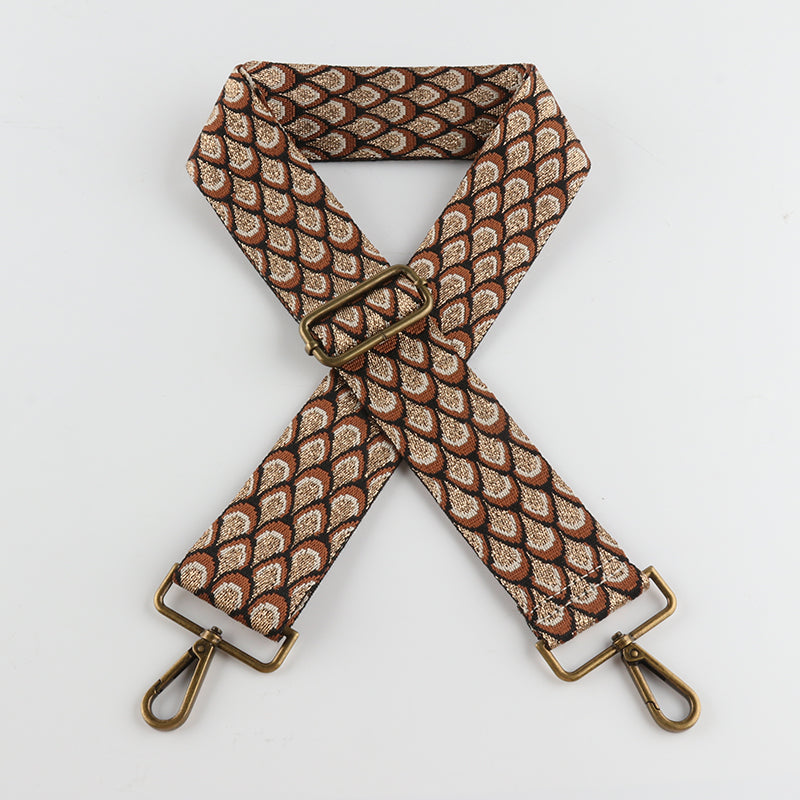 Fish Scale Pattern Bronze Buckle Wide Shoulder Straps