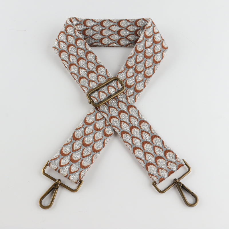 Fish Scale Pattern Bronze Buckle Wide Shoulder Straps