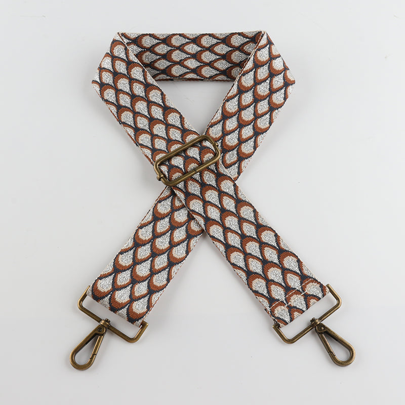 Fish Scale Pattern Bronze Buckle Wide Shoulder Straps