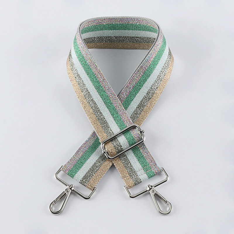 Five Color Stripes Shimmer Wide Bag Strap