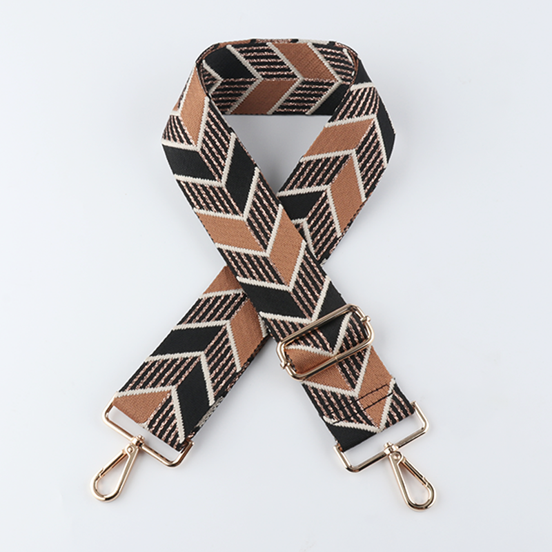 Geometric Leaf Pattern Jacquard Bag Strap