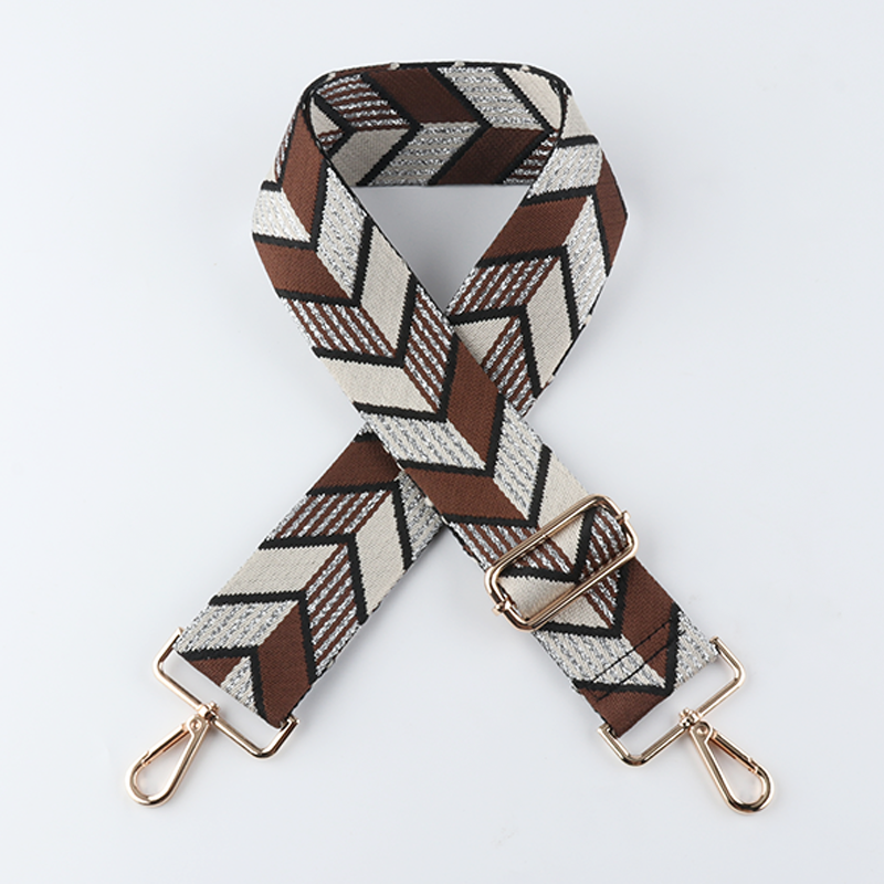 Geometric Leaf Pattern Jacquard Bag Strap