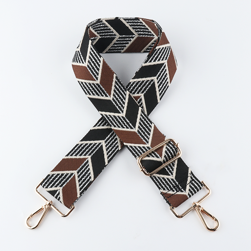 Geometric Leaf Pattern Jacquard Bag Strap