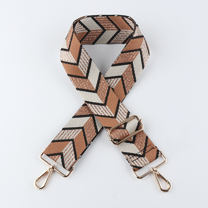 Geometric Leaf Pattern Jacquard Bag Strap