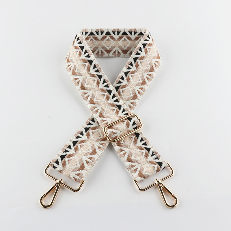 Muti-colors Mixed Diamond Geometric Pattern Bag Strap
